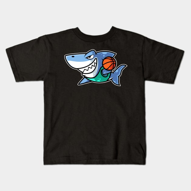 Shark Basketball Game Day Funny Team Sports B-ball product Kids T-Shirt by theodoros20